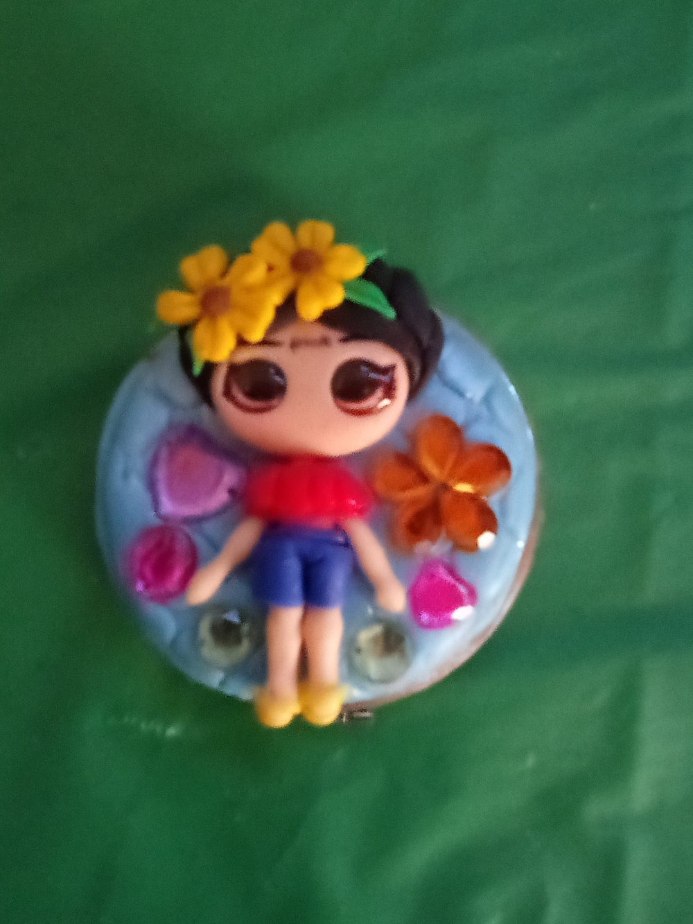 Cute Flower Mirror- Blue & Yellow ( Home )
